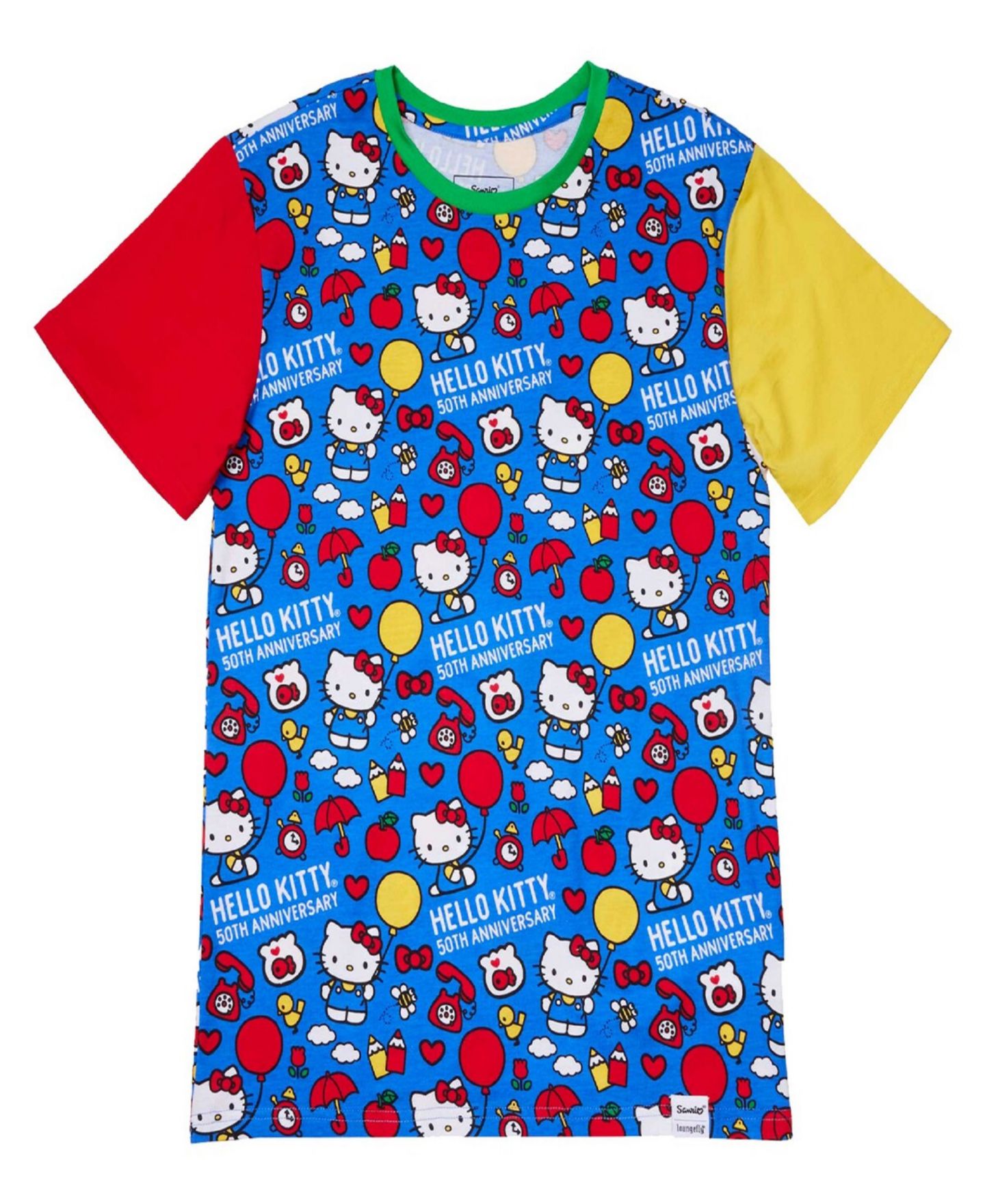 Футболка Loungefly Unisex Blue Hello Kitty 50th Anniversary Allover Print, цвет: Синий — фото 2