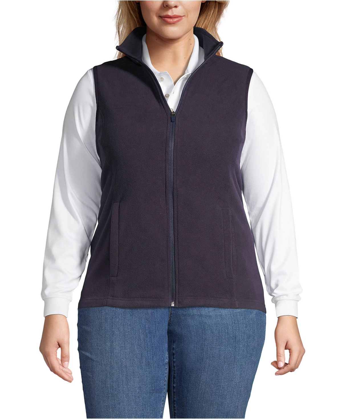 Lands' End Plus Size Thermacheck 100 Fleece Vest
