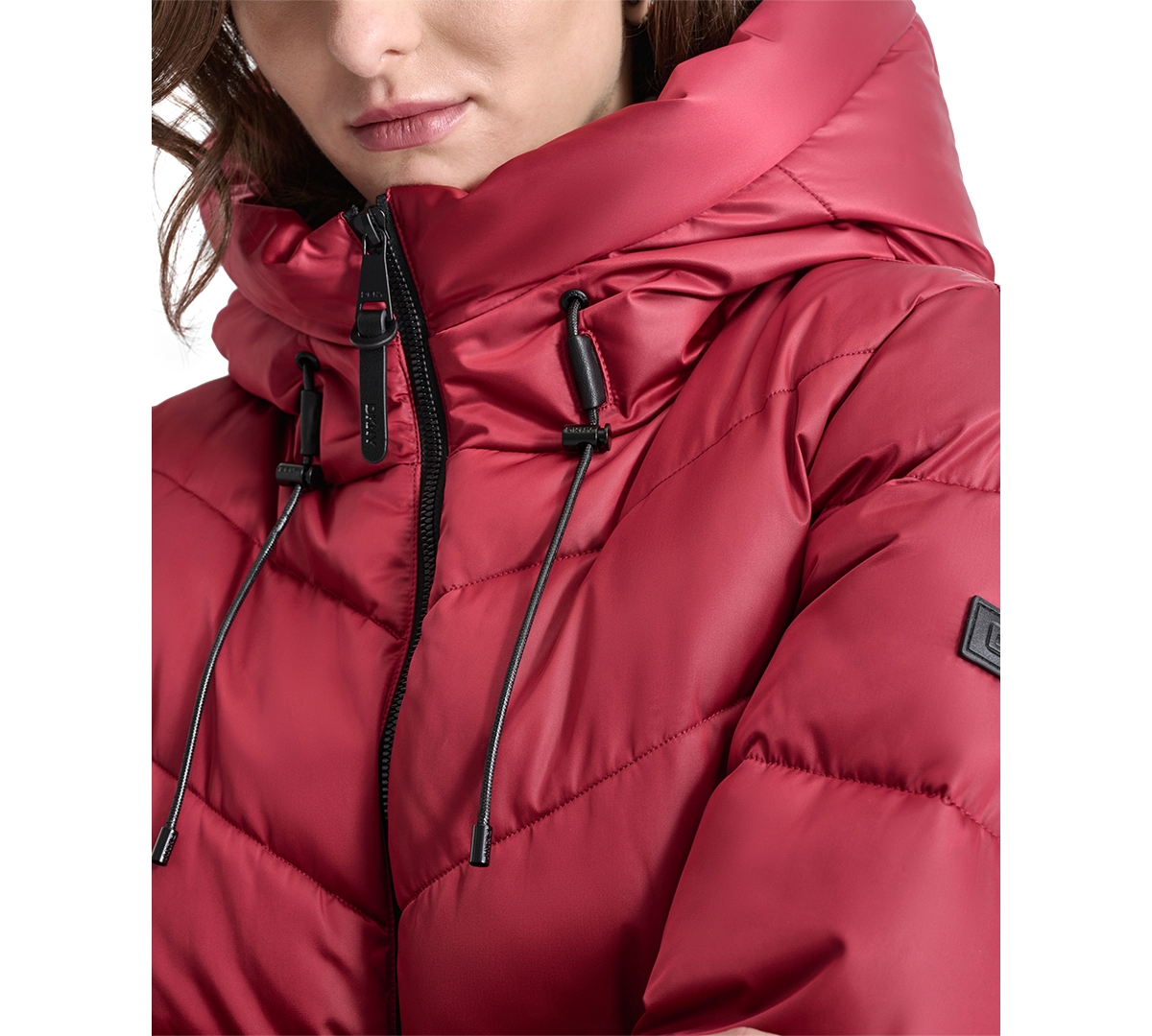 Dkny Women's Hooded Zip-Front Puffer Coat