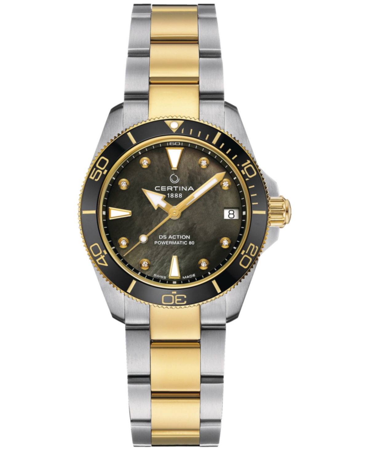 Women's Swiss Automatic Ds Action Lady Diamond Accent Two-Tone Stainless Steel Bracelet Watch 35mm