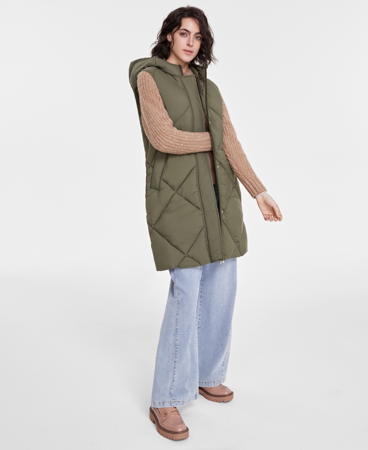 SAM EDELMAN WOMEN'S QUILTED HOODED PUFFER VEST, CREATED FOR MACY'S 