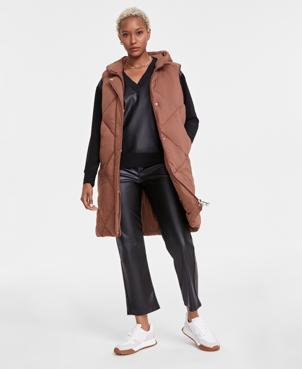 Sam Edelman Women s Quilted Hooded Puffer Vest Created For Macy s In Maple ModeSens