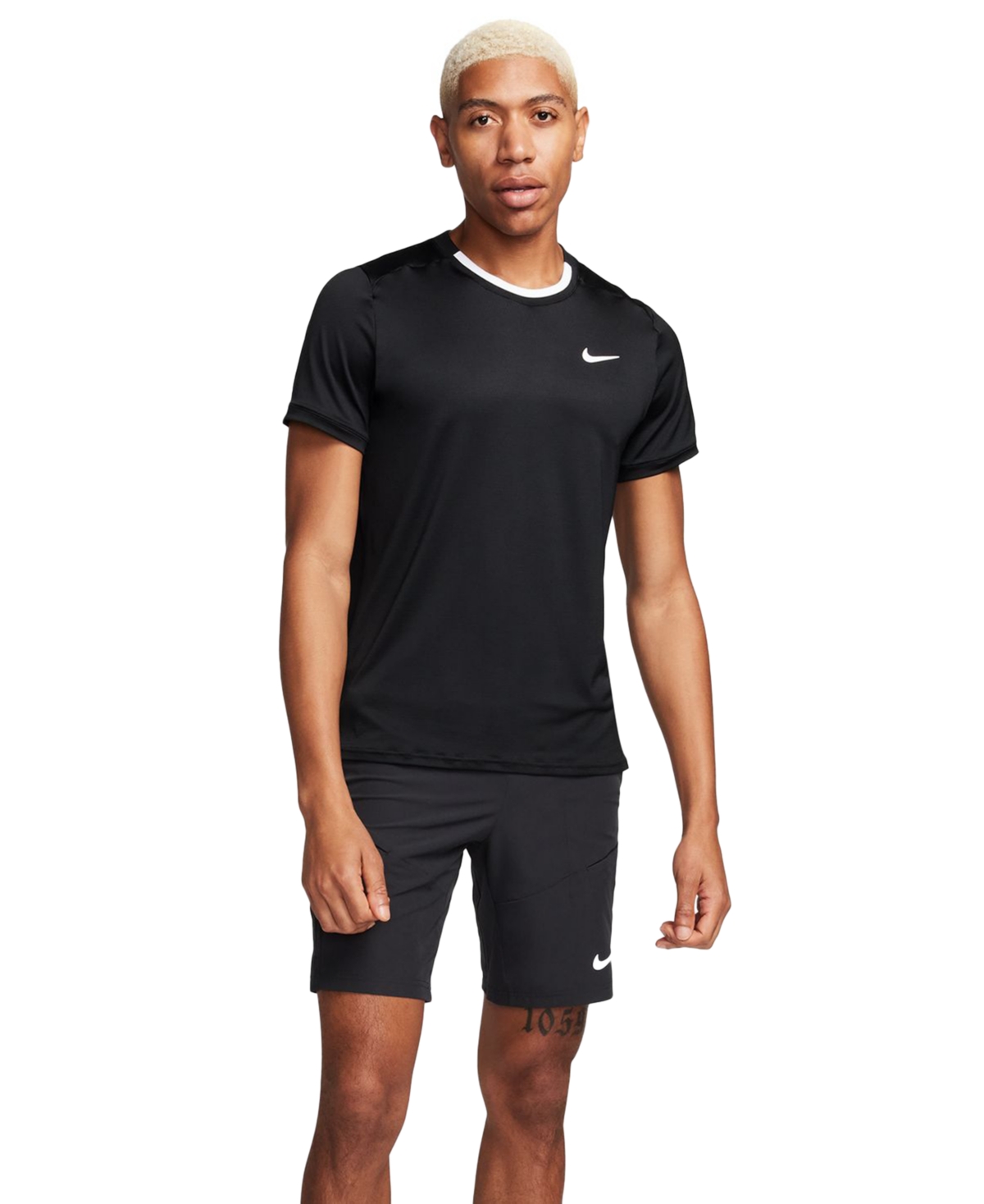 Nike Men's Advantage Dri-fit Logo Tennis T-Shirt -white
