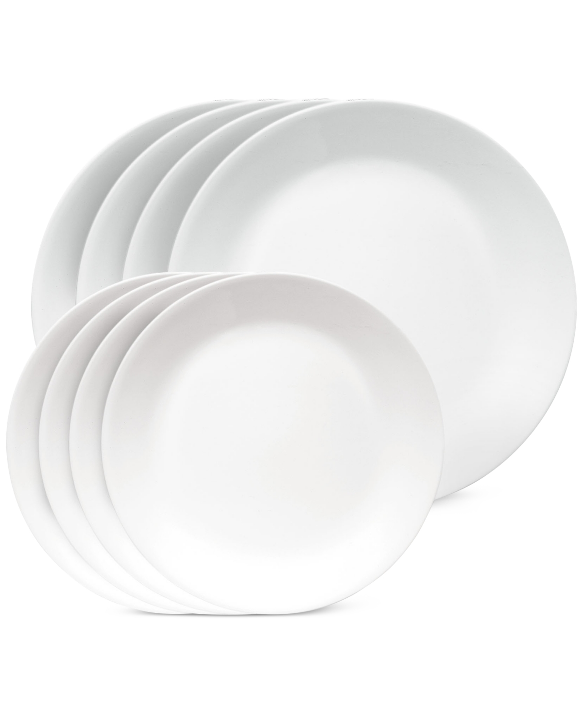Vitrelle Shimmering White Plates, Set of 8 - White