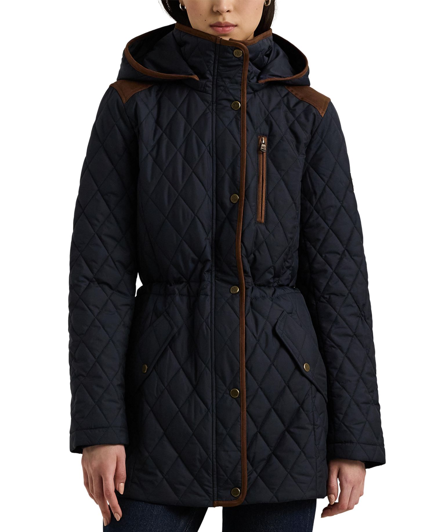 Petite Hooded Quilted Anorak Coat