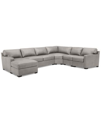 Furniture - Radley 5-Pc. Leather Wedge 113" x 148" Modular Chase Sectional