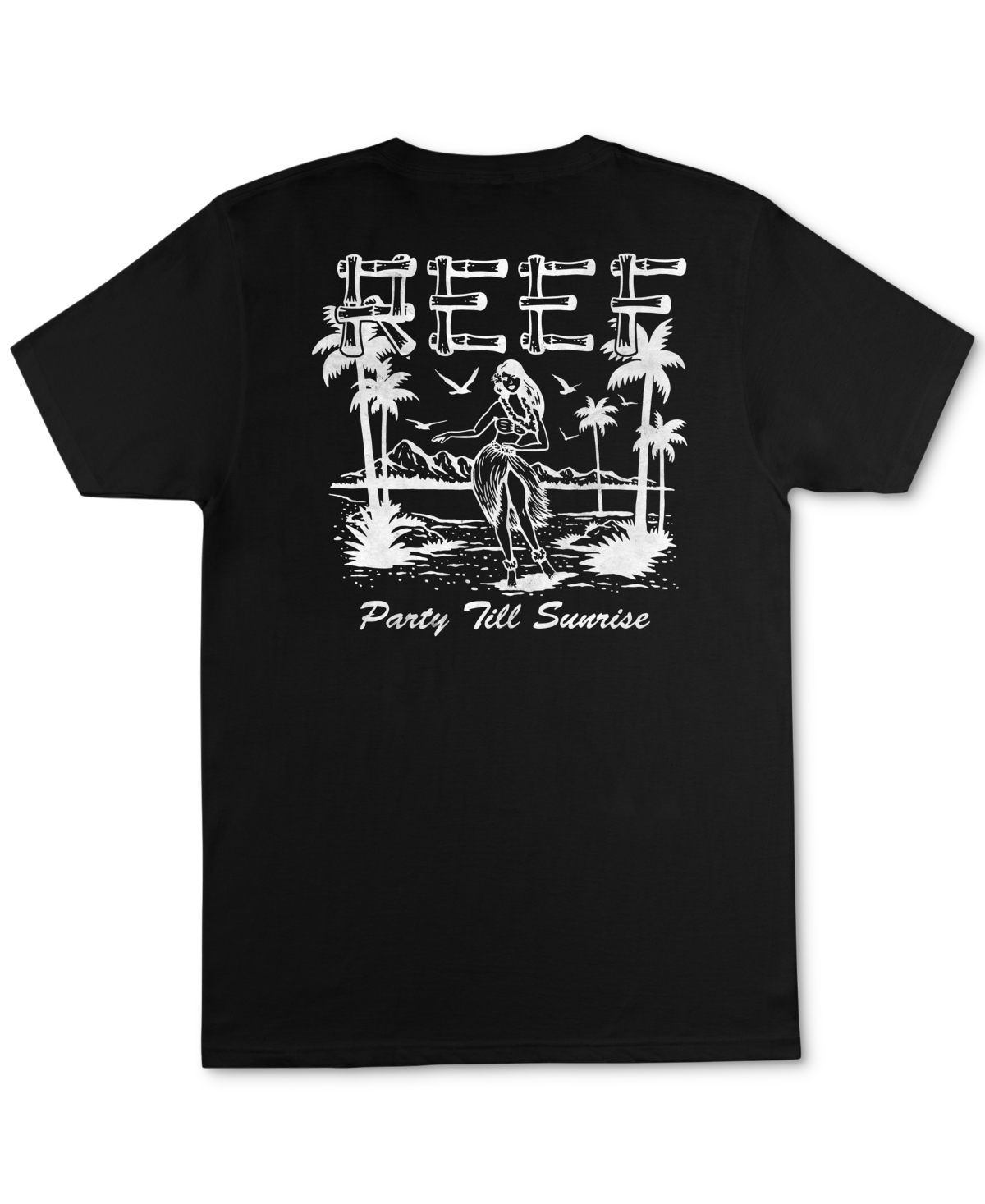 Shop Reef Men's Islandgirl Short Sleeves T-shirt In Black