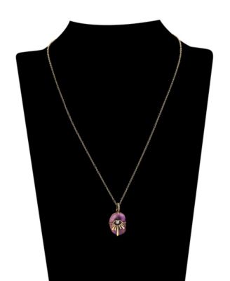 Crystal Amethyst Evil Eye Pendant Necklace