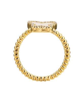 Cubic Zirconia Mother of Pearl Butterfly Ring