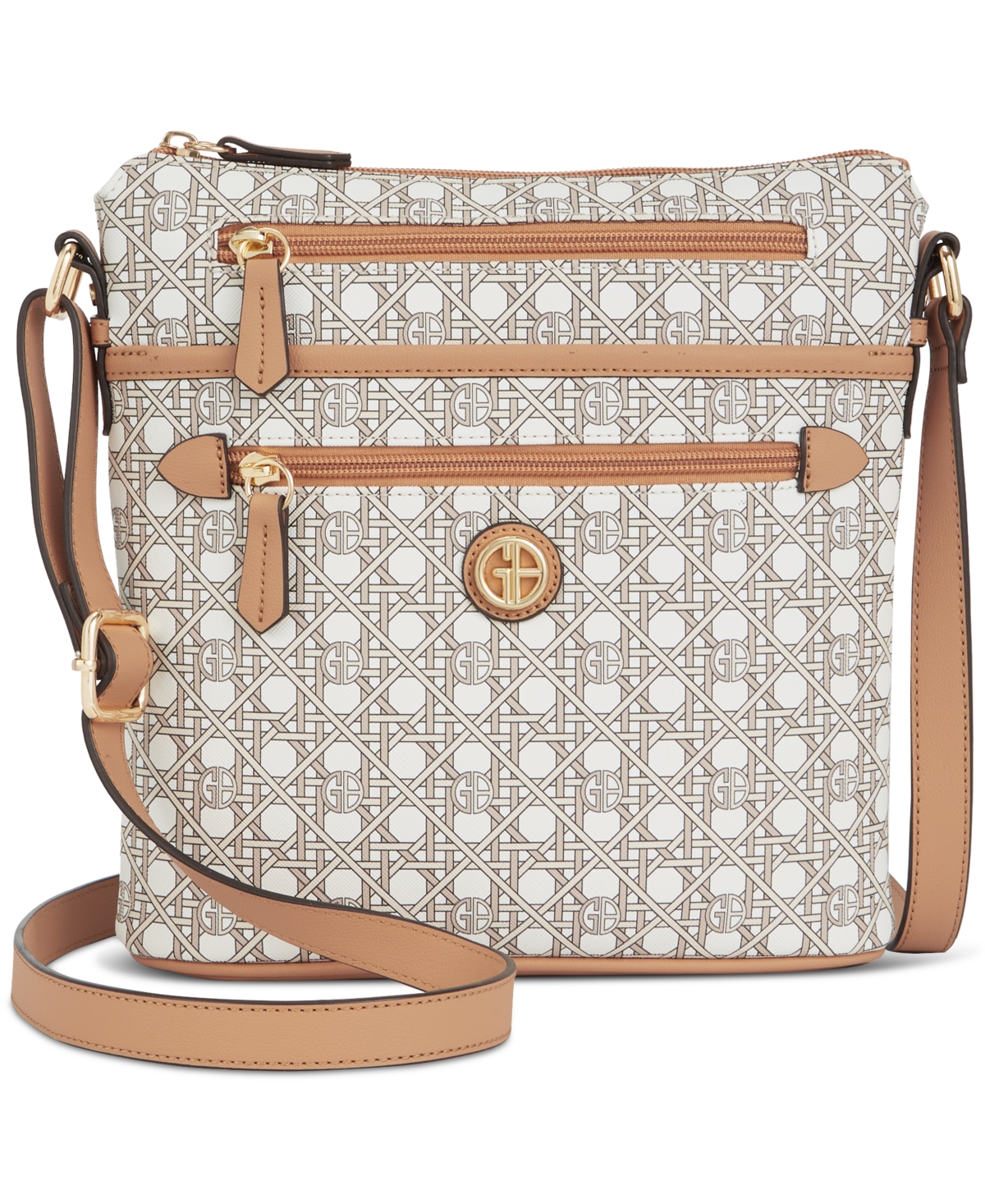 Caning North South Crossbody, Created for Macy's - White/humus