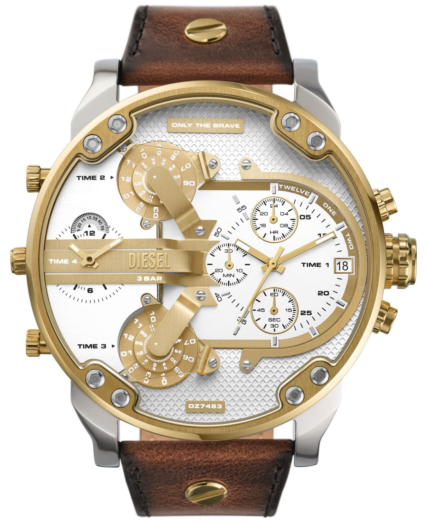 Мужские часы Diesel Mr. Daddy 2.0 Chronograph Brown Leather Watch 57mm — фото 1