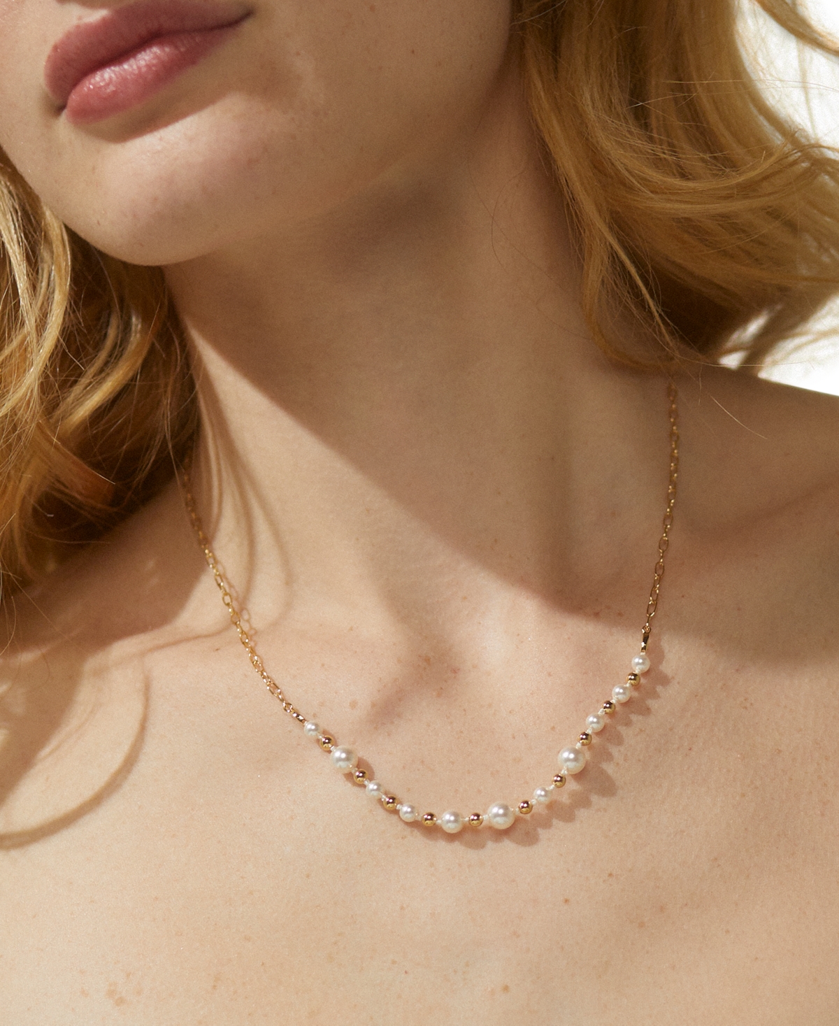NADRI AJOA BY NADRI 18K GOLD-PLATED IMITATION PEARL STATEMENT NECKLACE, 16" + 2" EXTENDER 