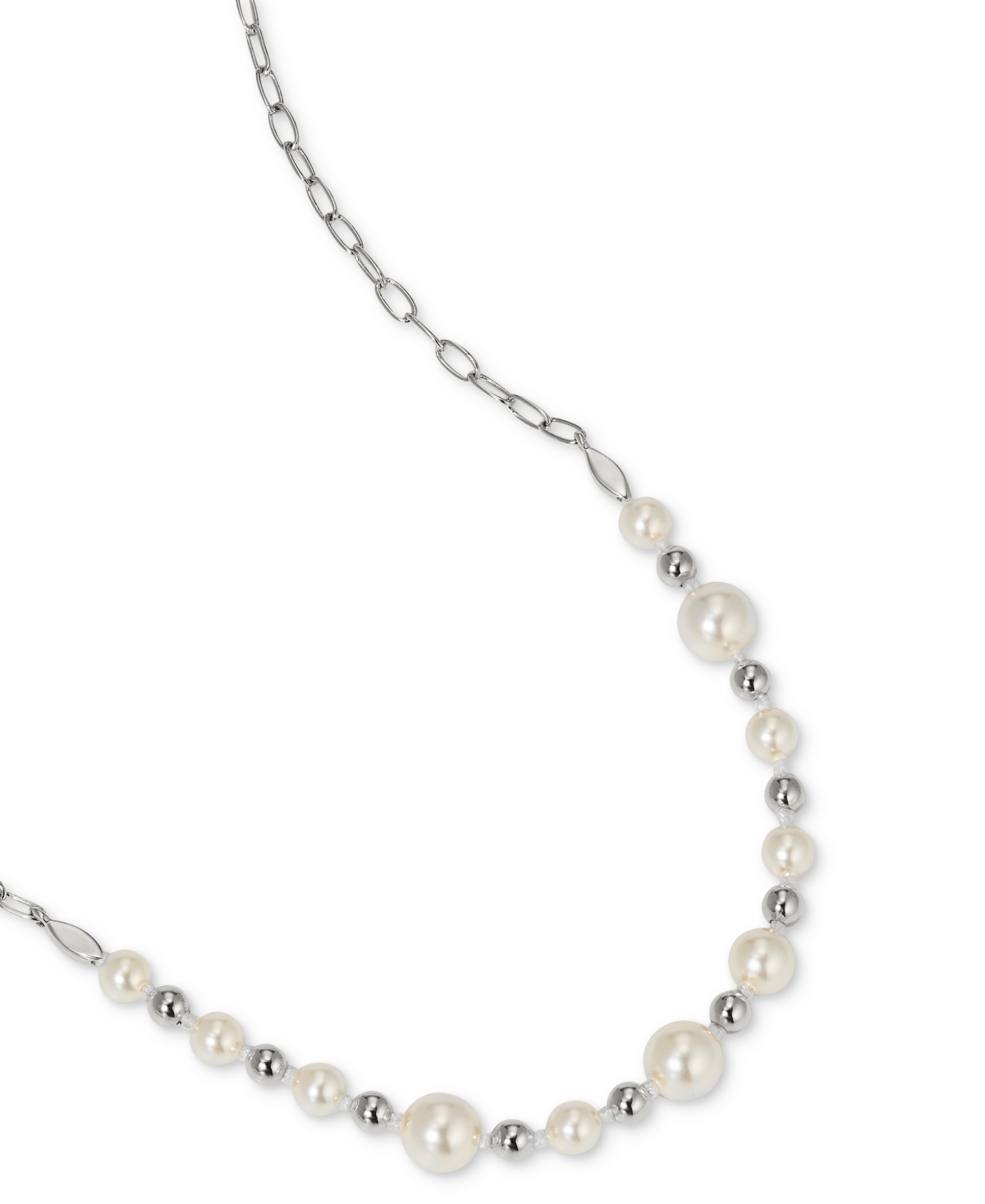 Shop Ajoa By Nadri Silver-tone Imitation Pearl Statement Necklace, 16" + 2" Extender In Rhodium