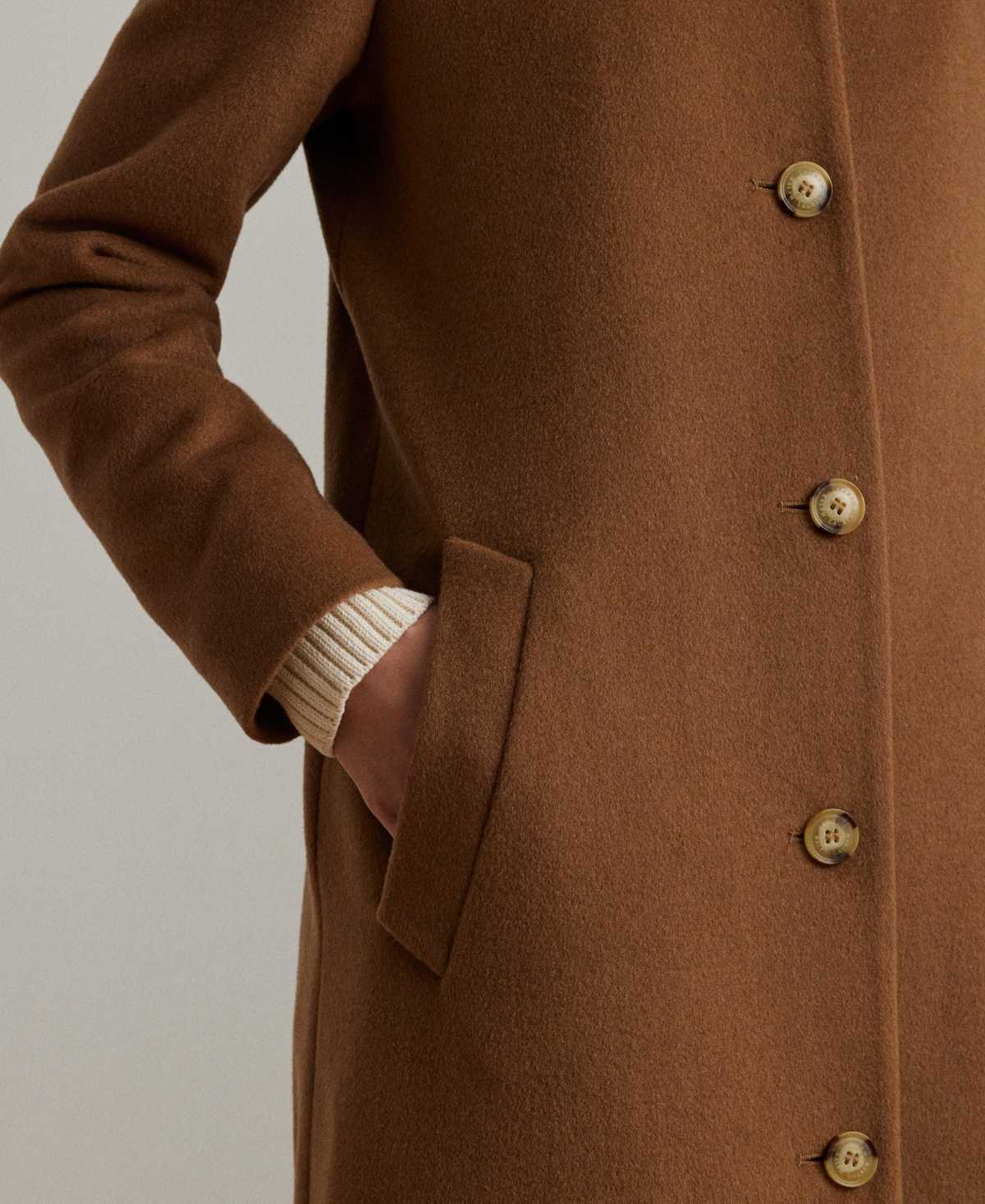 Lauren Ralph Lauren Women's Single-Breasted Stand-Collar Maxi Coat