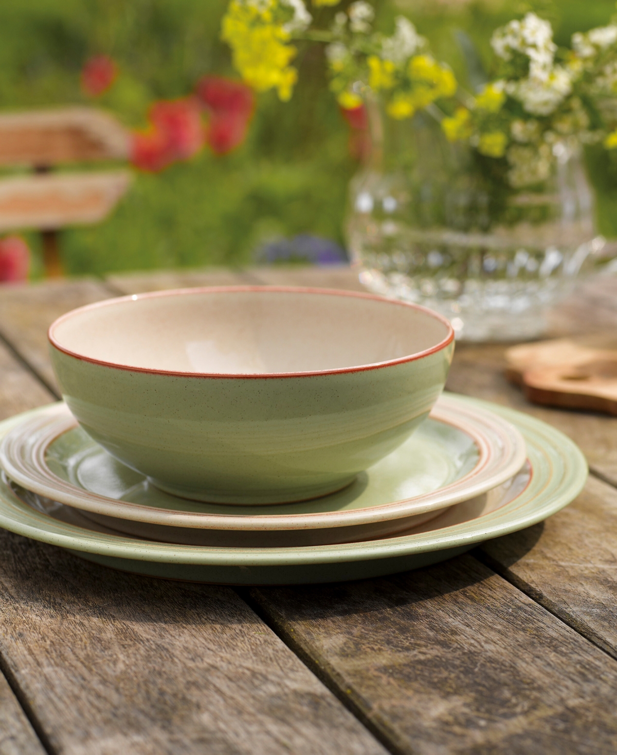 Denby Heritage Orchard 4 Pc Set-new Heritage Mug In Light Gree