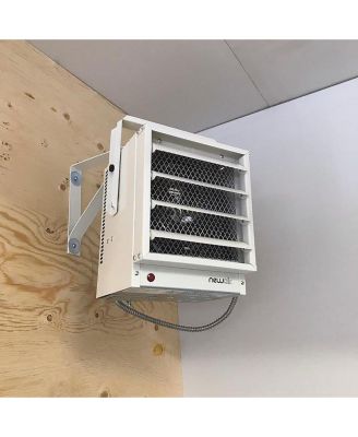 Hardwired Electric Garage Heater, Ceiling Mounted with Adjustable Louvers and Tilt Head, Heats up to 500 sq. ft. of Space