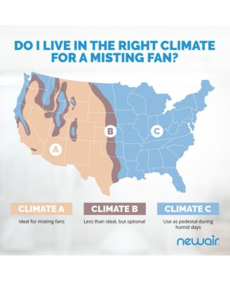 Outdoor Misting Fan and Pedestal Fan in Black, Cools 500 sq. ft. with 3 Fan Speeds and Wide-Angle Oscillation