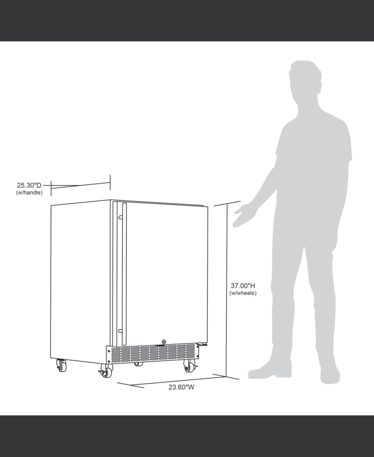 Newair Built-in 160 Can Outdoor Beverage Fridge in Weatherproofwith Auto-Closing Door and Easy Glide Casters - Stainless steel
