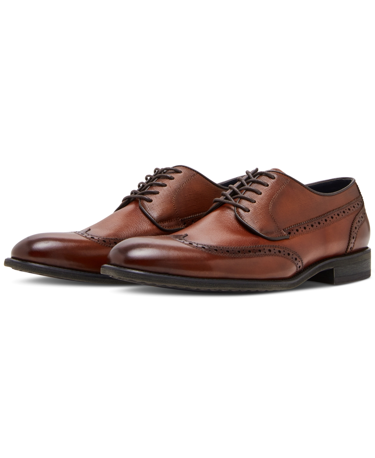Steve Madden Men's Amir Classic Wingtip Oxford Dress Shoe -tan