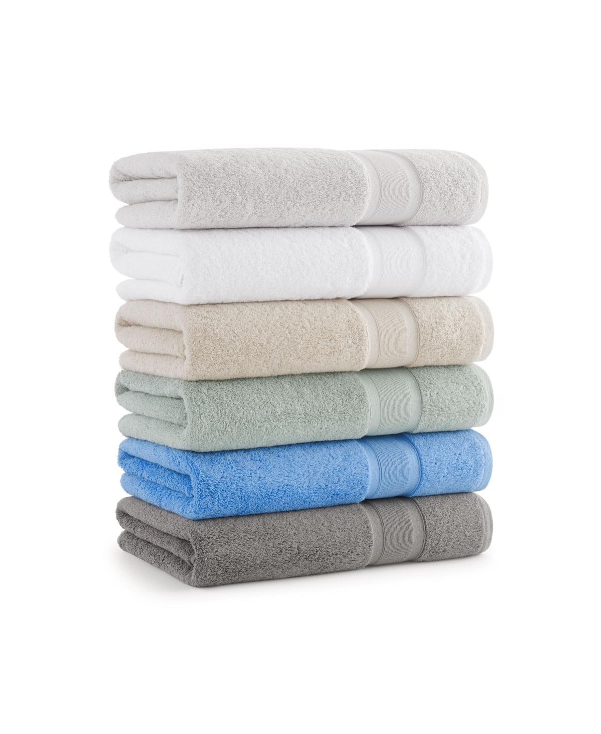 Aston and Arden Aegean Eco-Friendly Recycled Turkish Bath Towels (2 Pack), 30x60, 600 Gsm, Solid Color with Weft Woven Stripe Dobby, 50% Recycled, 50%