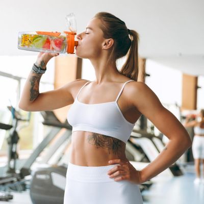 34oz Leakproof Fruit Infuser Water Bottle with Full Length Infusion Rod