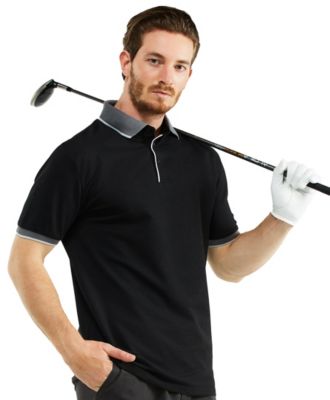 Men's Classic-Fit Cotton-Blend Pique Polo Shirt with Contrast Collar