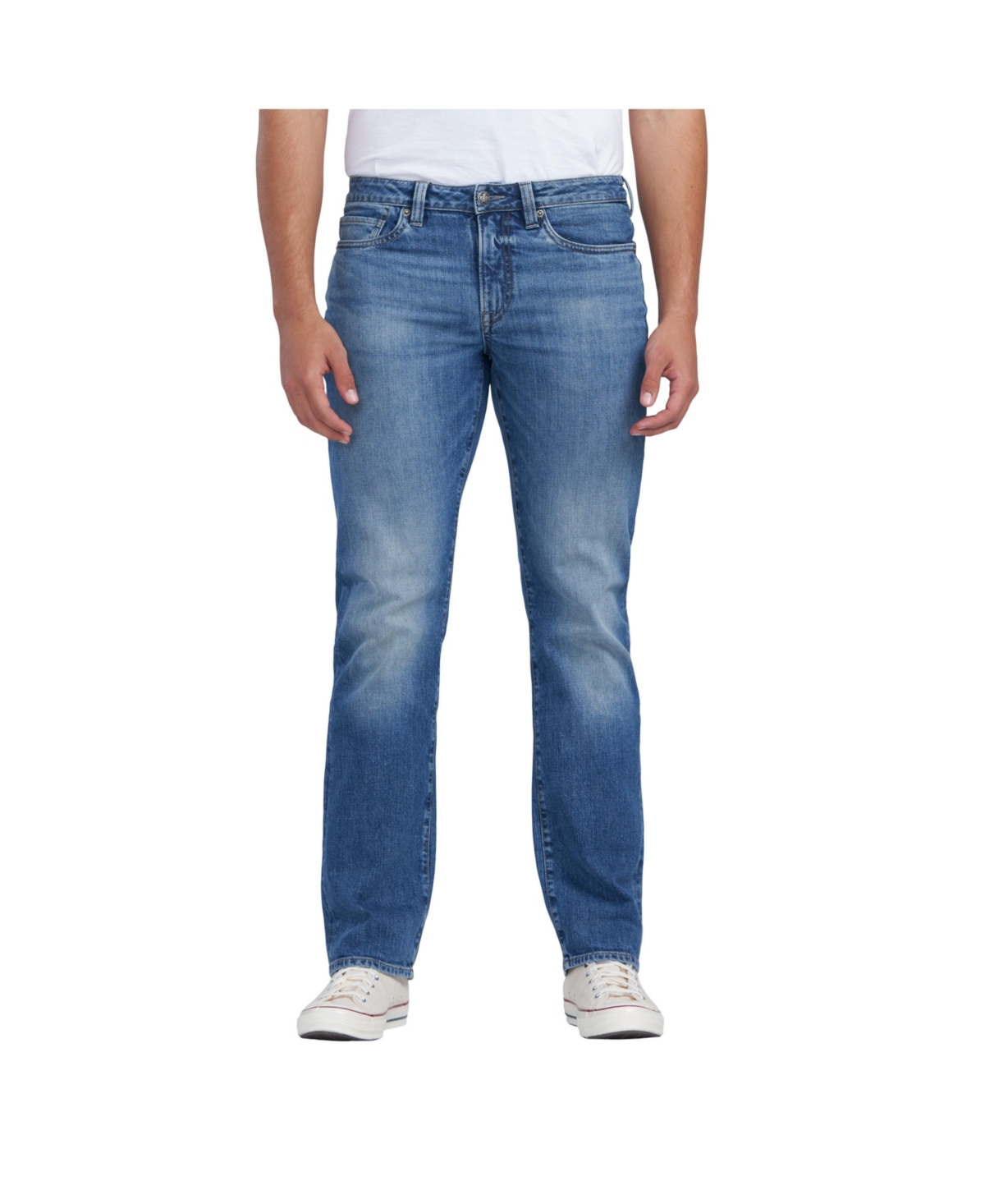 Buffalo Men's Relaxed Straight Driven Crinkled and Sanded Jeans - Indigo