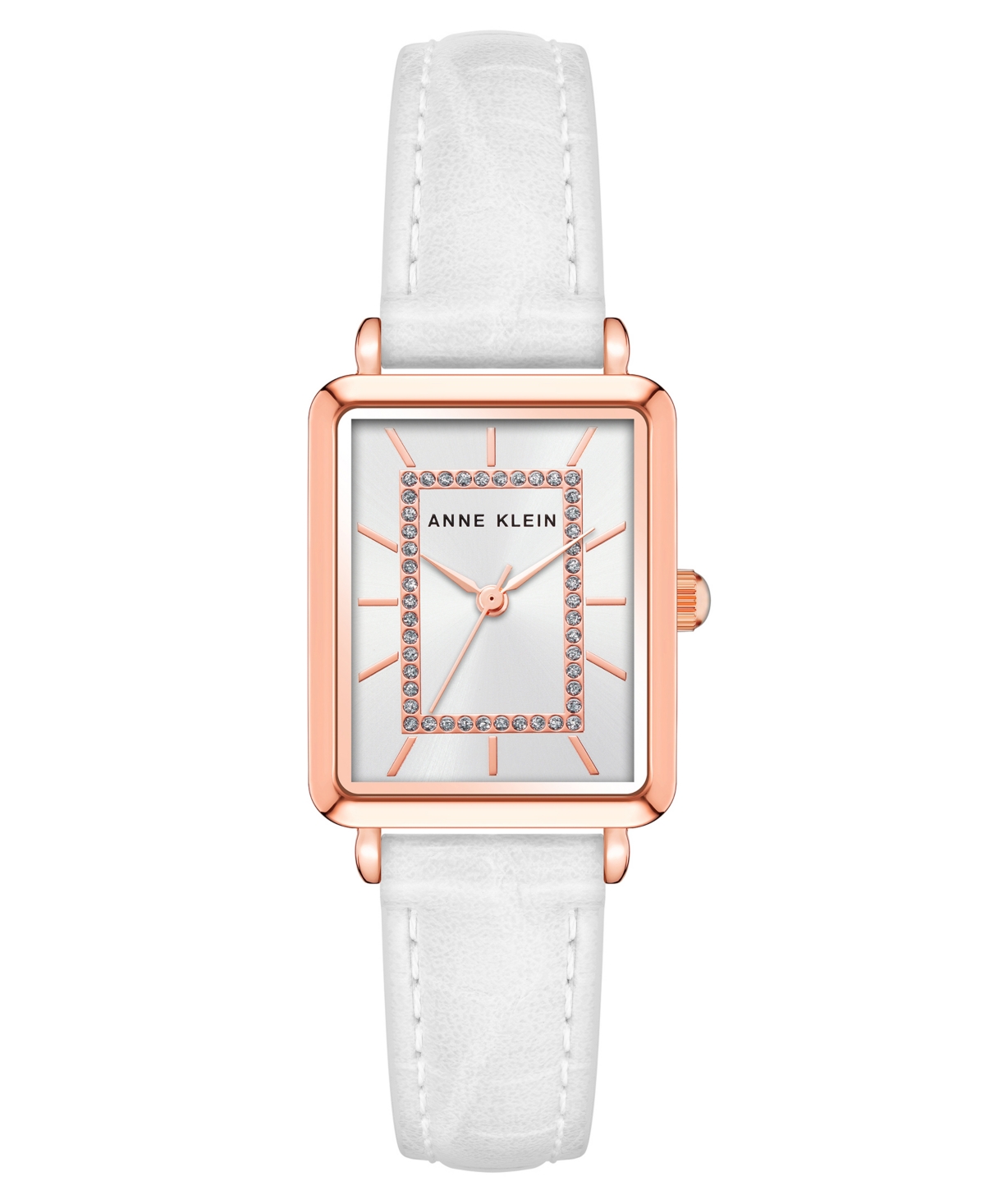 Women's Quartz White Leather Band Watch, 24mm