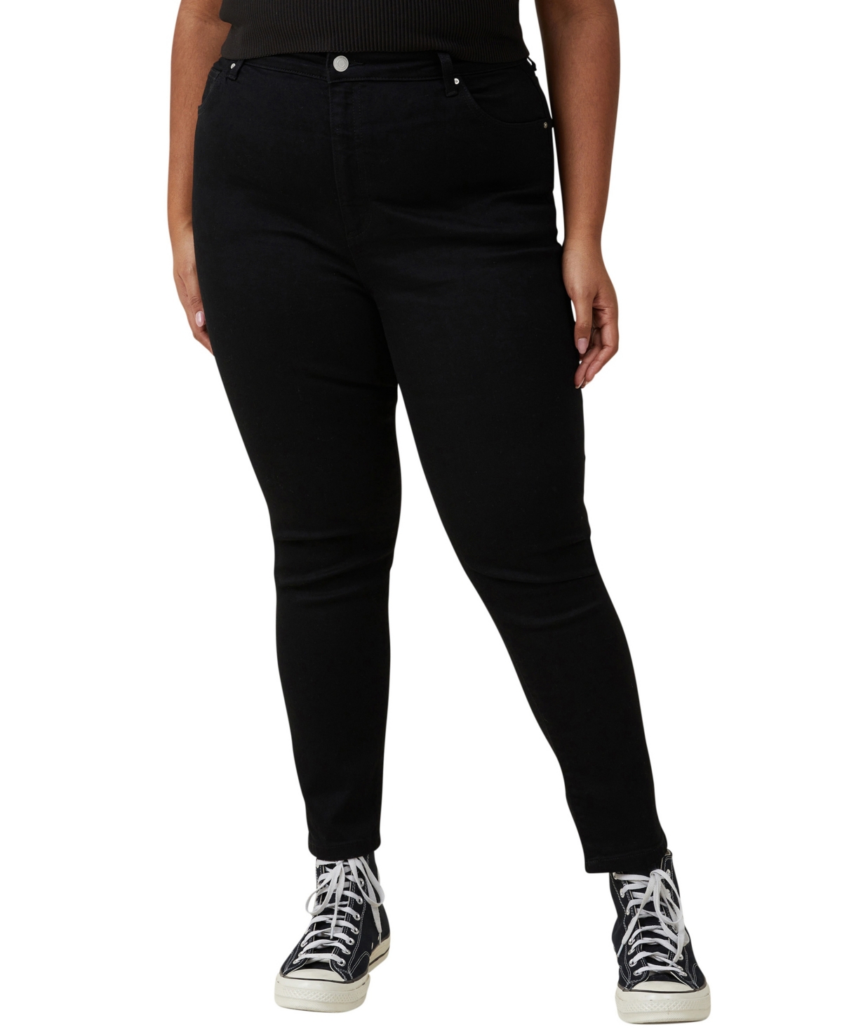 Shop Cotton On Women's Curvy High Stretch Skinny Jean In Black