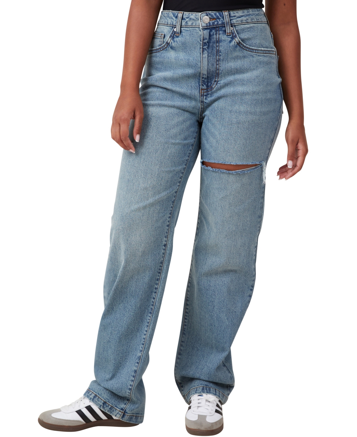 Shop Cotton On Women's Curvy Stretch Straight Jean In Lake Blue