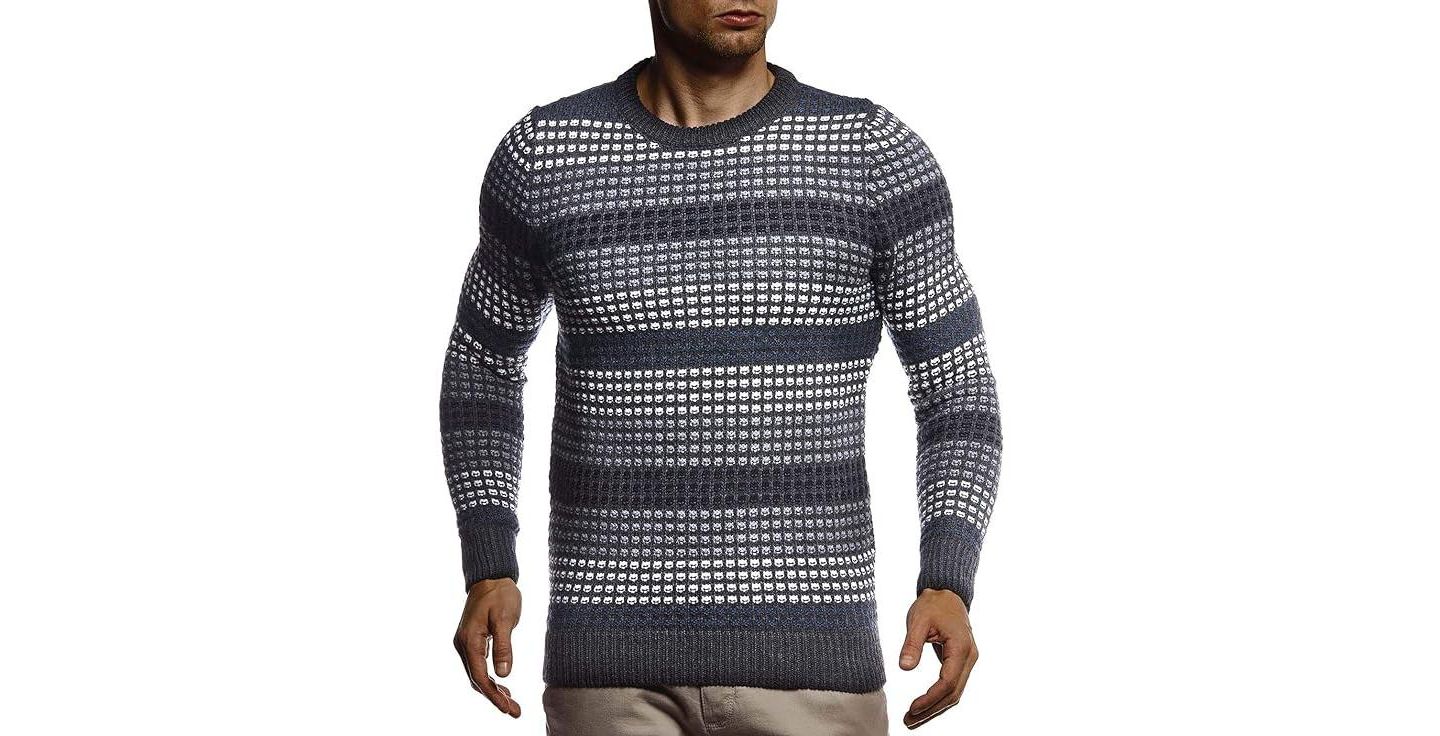 Мужское худи Leif Nelson Stylish Sweater Longsleeve Pullover Sweatshirt For Men Slim Fit, цвет: Антрацитовый — фото 3