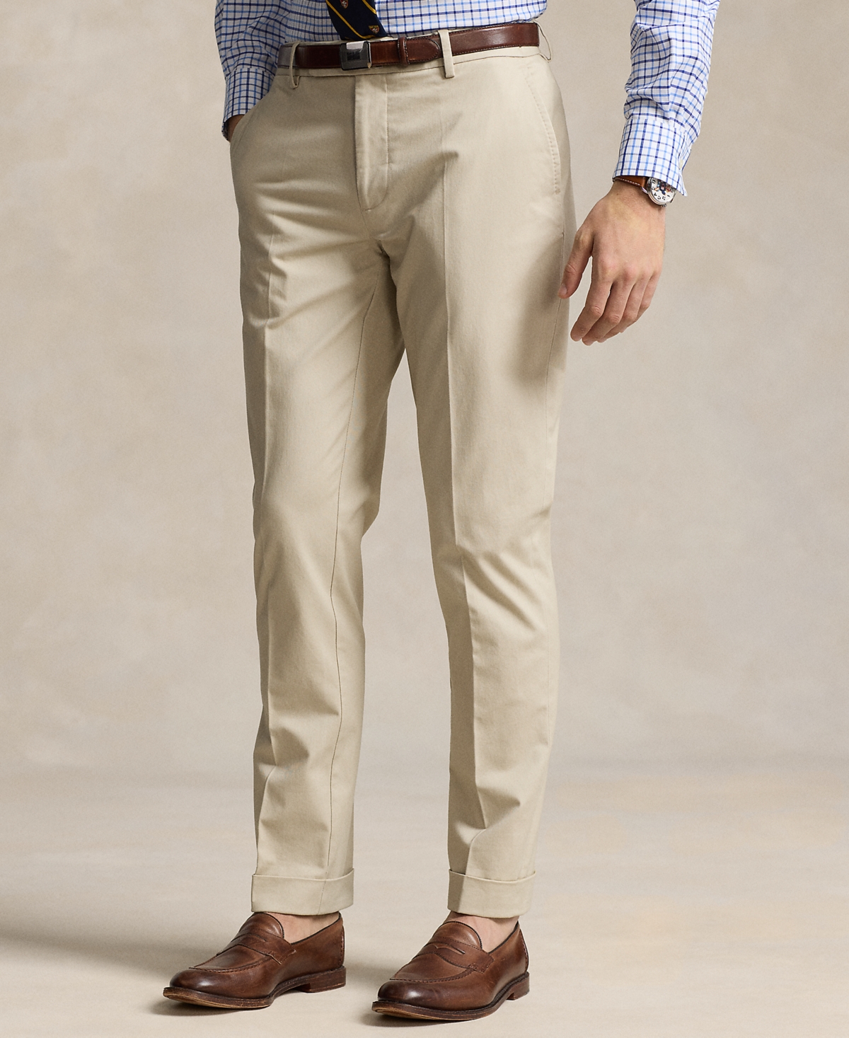 Shop Polo Ralph Lauren Men's Stretch Chino Suit Trousers In Stone