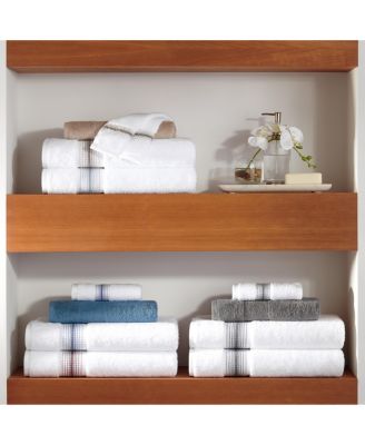 White Turkish Luxury Striped Washcloths for Bathroom 600 GSM, 13x13 in., 8-Pack , Super Soft  Absorbent Washcloths