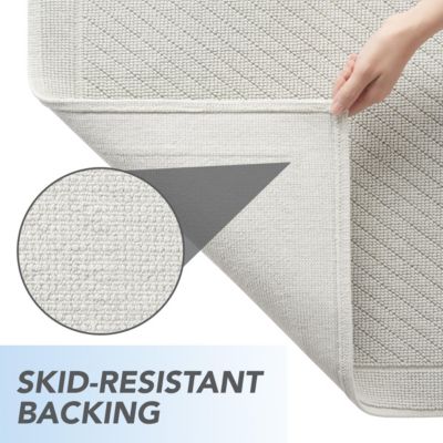 Host & Home Cotton Bath Rug, Stylish Textured Woven Design, Slip Resistant Backing, 5 Color Options, 2-Piece Set - 17x24 & 20x32