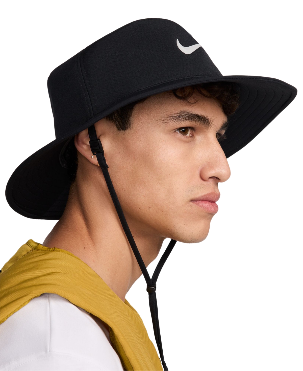 Nike Men's Apex Dri-fit Bucket Hat with Removable Chin Strap -anthracite/white