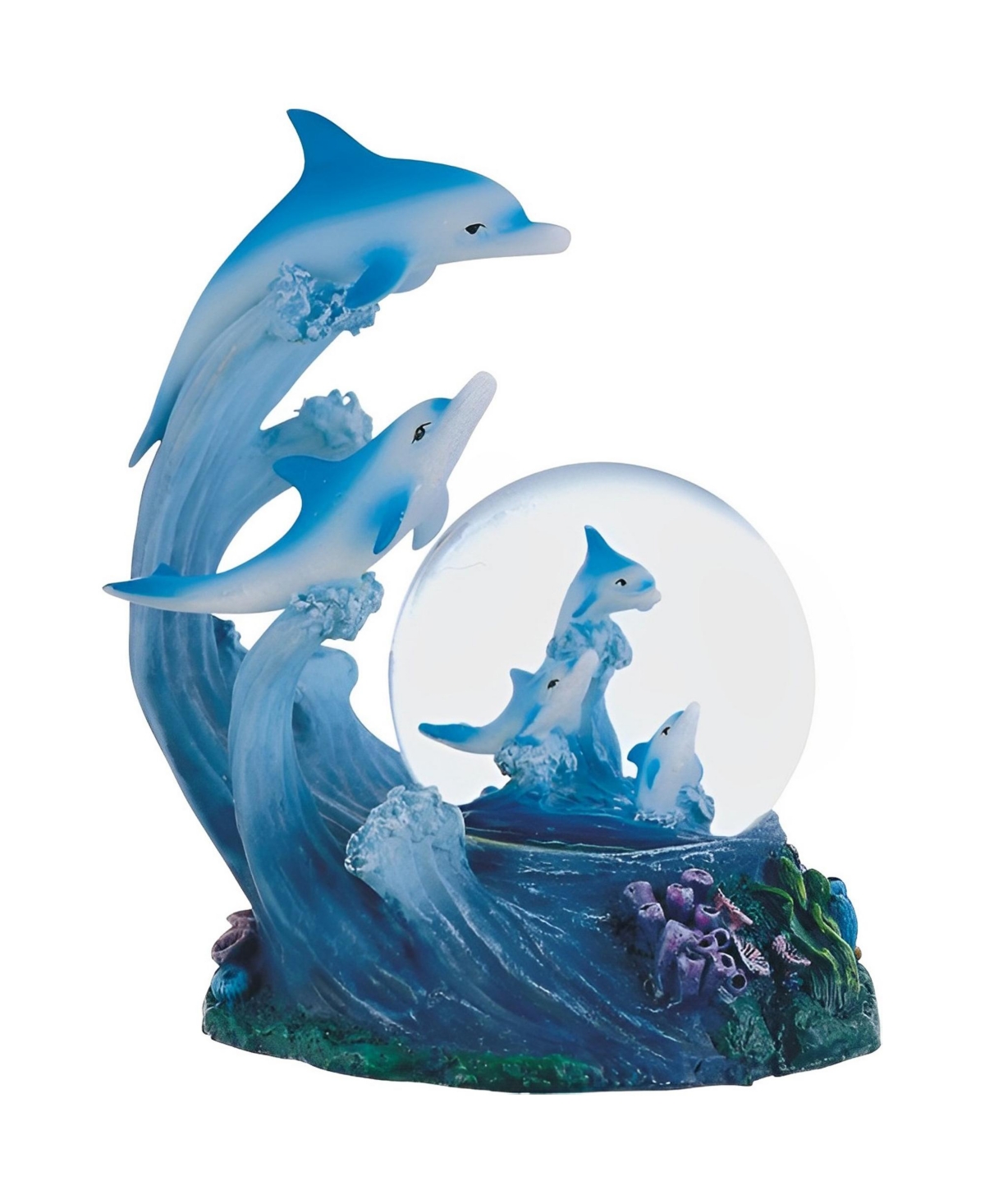 5"H Dolphin Glitter Snow Globe Figurine Home Decor Perfect Gift for House Warming, Holidays and Birthdays - Multicolor