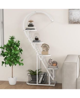 5 Tier Metal Plant Stand with Hanging Hook for Multiple Plants