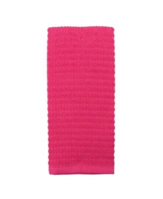 Set of 2 Kitchen Towels, "Luck" Designs to Choose From, One Embroidered Towel with Design and One Matching Solid Color Towel, 16 x 26 in., 100% Cotton