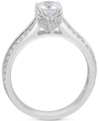 Diamond Triple Row Engagement Ring (1 ct. t.w.) in 14k White Gold