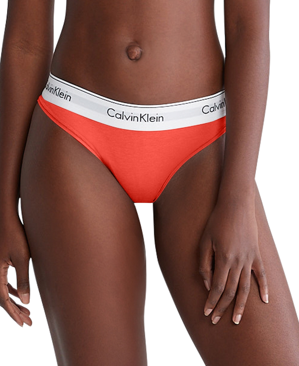 Shop Calvin Klein Women's Modern Cotton Bikini Underwear F3787 In Calypso Coral