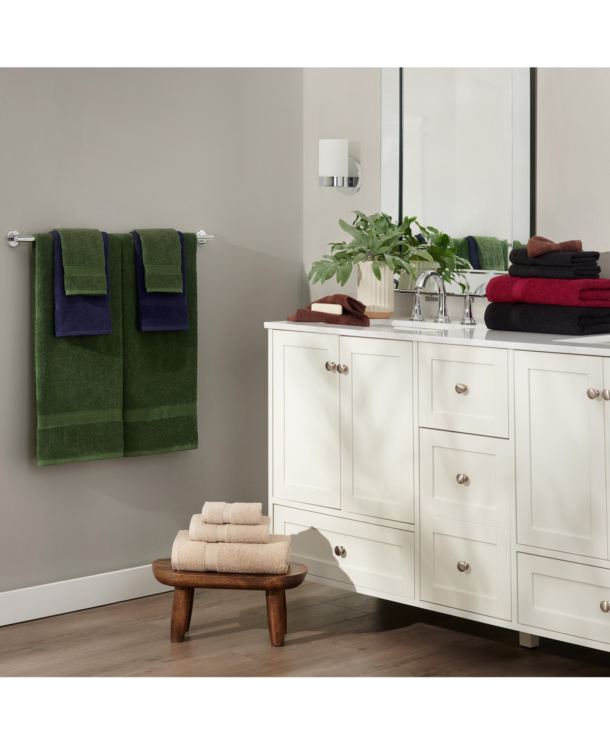 True Color Bath Towels (6 Pack), Solid Options, 25x52 in., 100% Soft Cotton