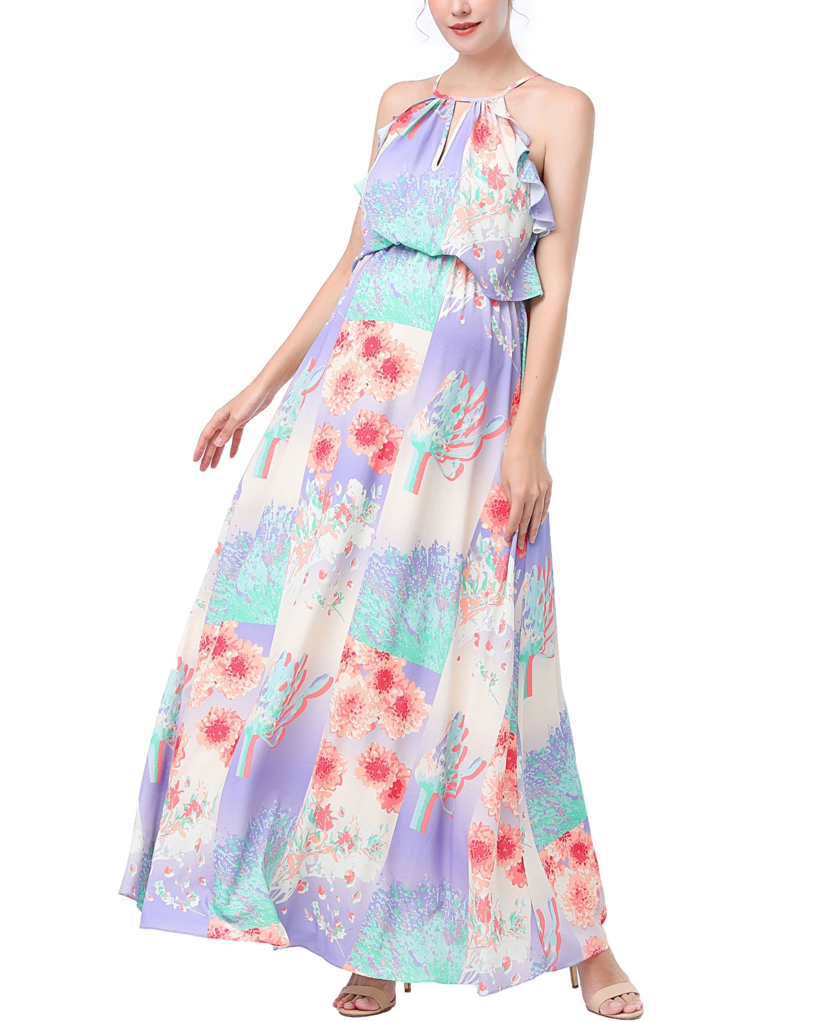 kimi + kai Maternity Pixie Nursing Maxi Dress - Multicolored