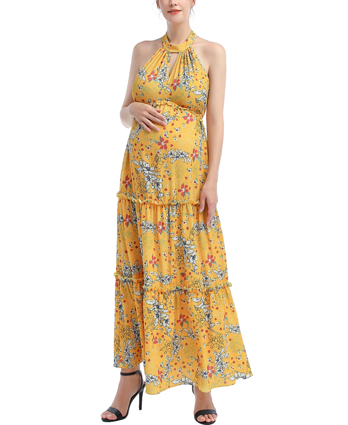 kimi + kai Maternity Soleil Floral Print Maxi Dress - Multicolored