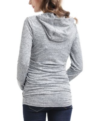 Maternity Striped Hooded Active Jacket