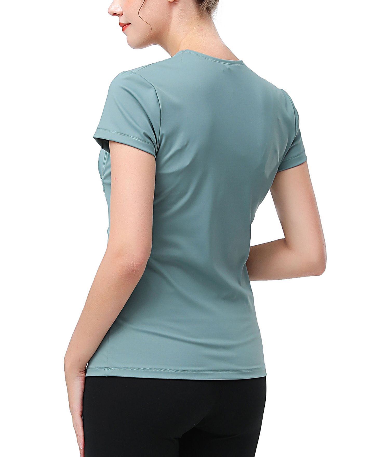 Женская футболка kimi + kai Maternity V-Neck Nursing Active, цвет: Зелёный — фото 3