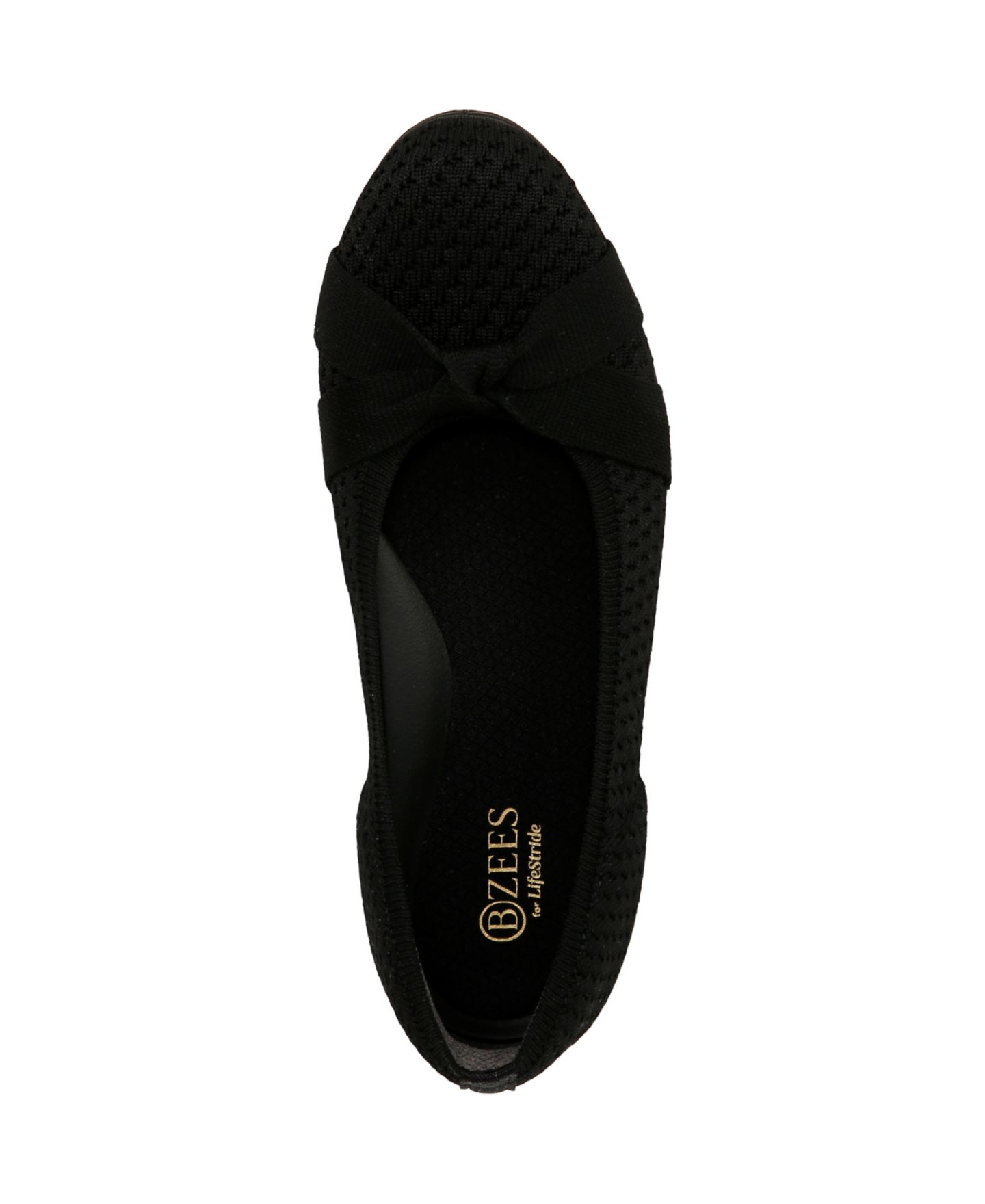 Женские балетки LifeStride Kissed Washable Ballet Flats, цвет: Чёрный вязаный — фото 4