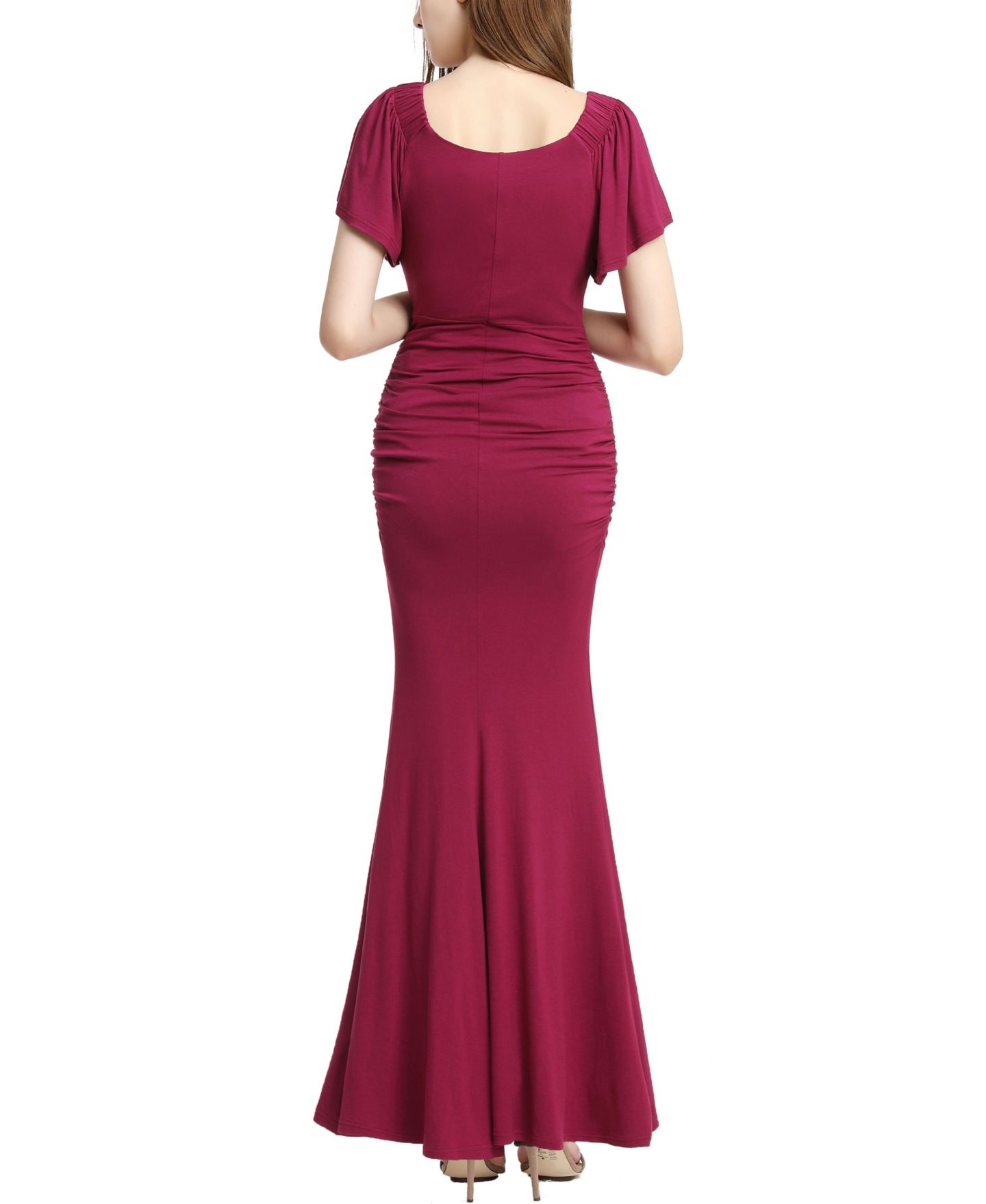 Женское платье kimi + kai Abigail Off Shoulder Maxi, цвет: Ягодный — фото 3