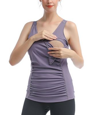 Maternity V-Neck Nursing Active Tank Top