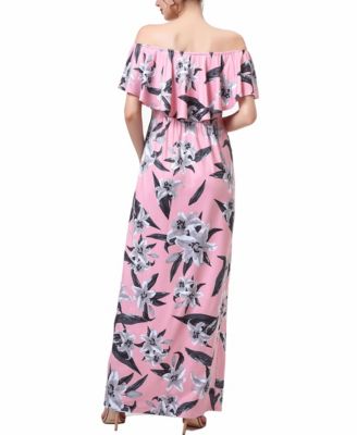 Maternity Floral Print Nursing Maxi Dress