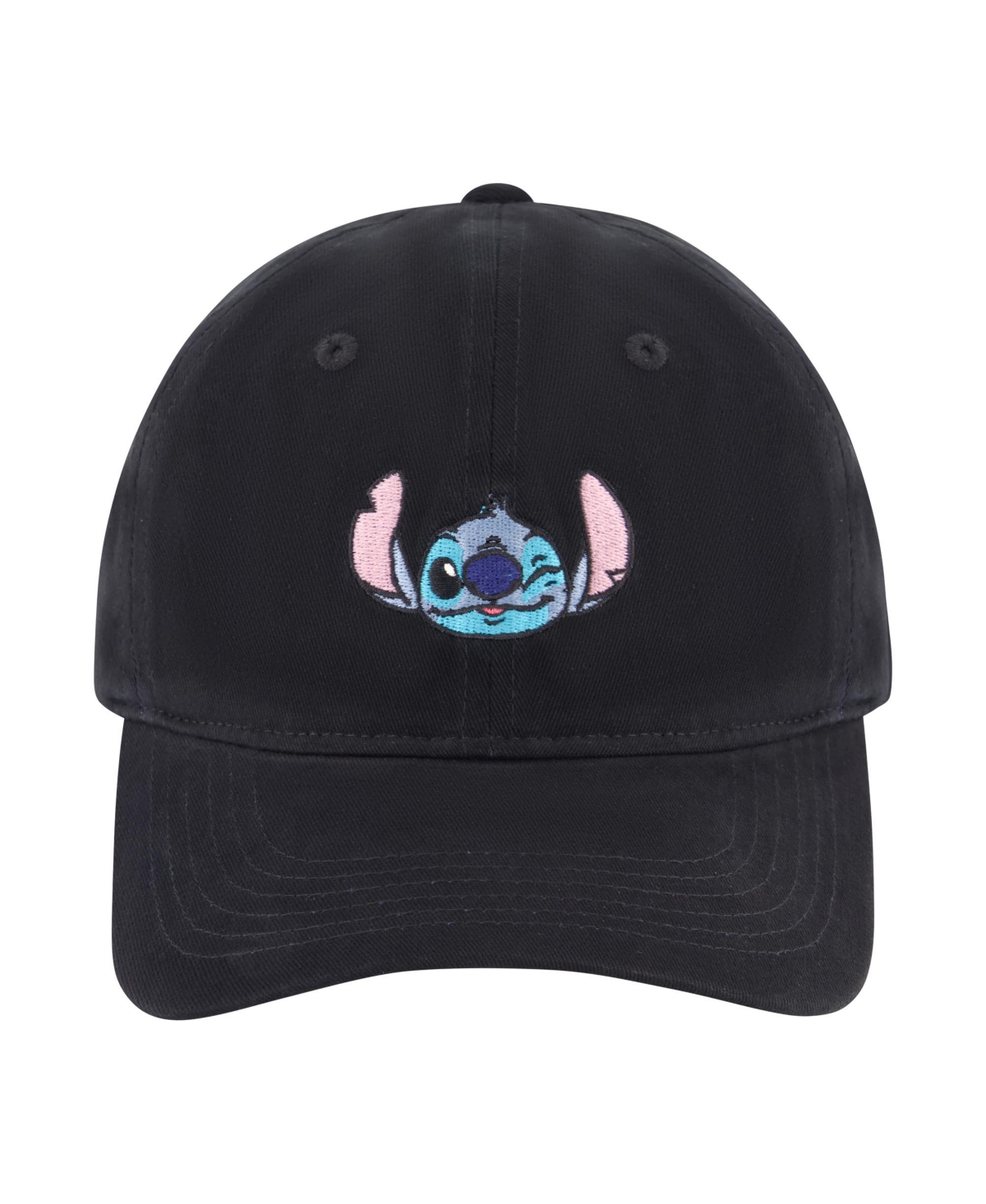 Stitch Winky Face Embroidery Dad Cap - Black